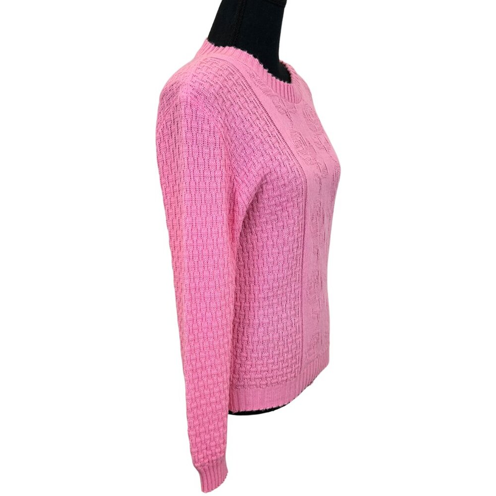 VINTAGE 70s-80s Pink Knit Pullover Sweater - Picture 4 of 8